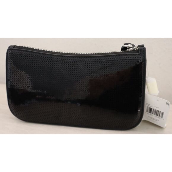 COACH CM547 Women's Black Leather Sequined Penn Shoulder Bag/Clutch - Picture 6 of 16